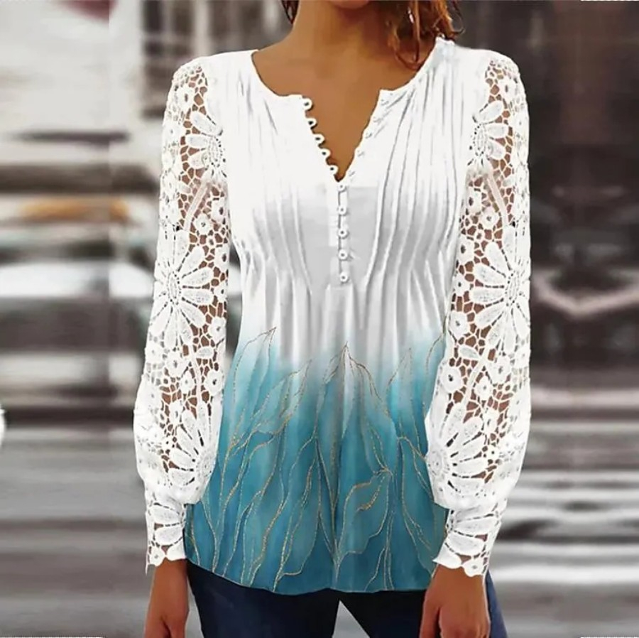 Chemisier imprimé élégant pour femme, chemise décontractée, mode tempérament, haut de rue