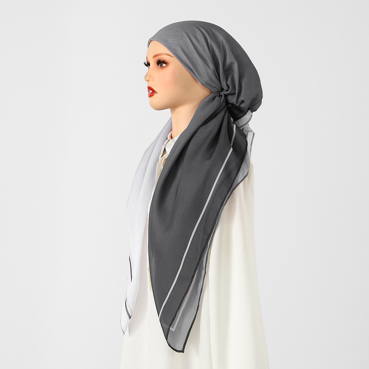 Bonnet hijab instantané en viscose imprimé dégradé de qualité supérieure pour femmes, design tendance, long, doux, élastique, turban islamique, bonnet hijab pour l'Aïd.