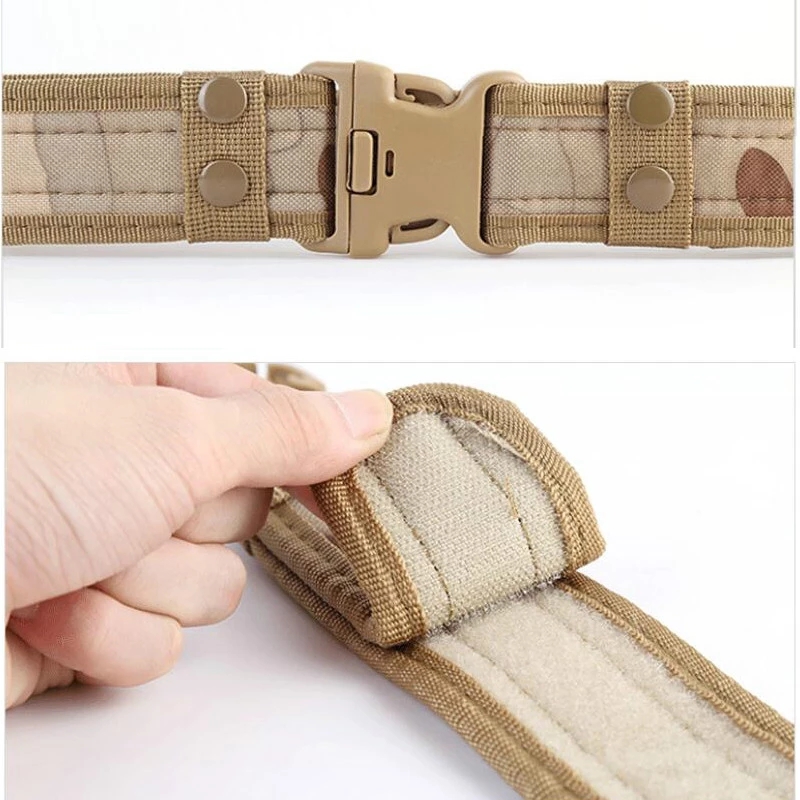 Ceinture tactique à dégagement rapide, nouveau style militaire, ceintures de combat, ceintures en toile tendance pour hommes, ceintures de chasse en plein air camouflage 120 cm