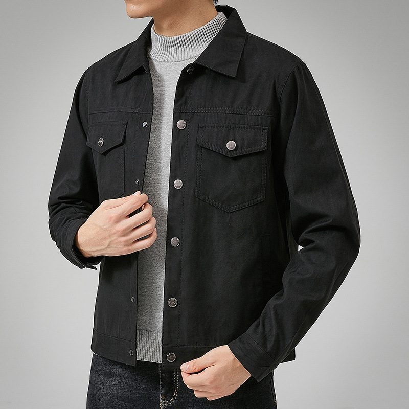 Veste de style britannique pour homme, printemps et automne, veste décontractée en daim, tendance, boutonnée, vêtement décontracté pour homme, nouvelle collection