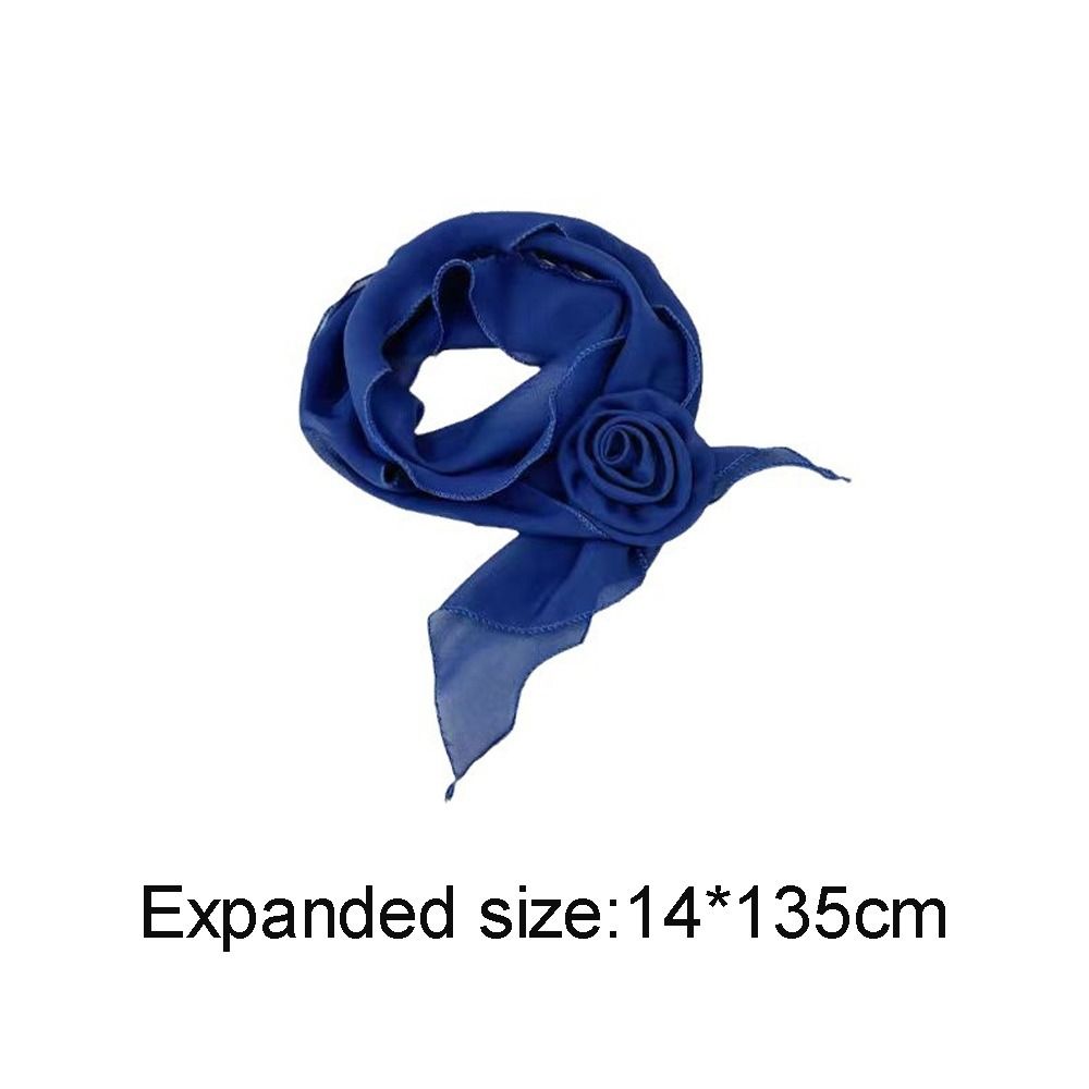 Écharpe de luxe en mousseline de soie, écharpe florale élégante et tendance, châle polyvalent, décor Rose détachable, écharpe de cou pour femmes et filles, cadeaux