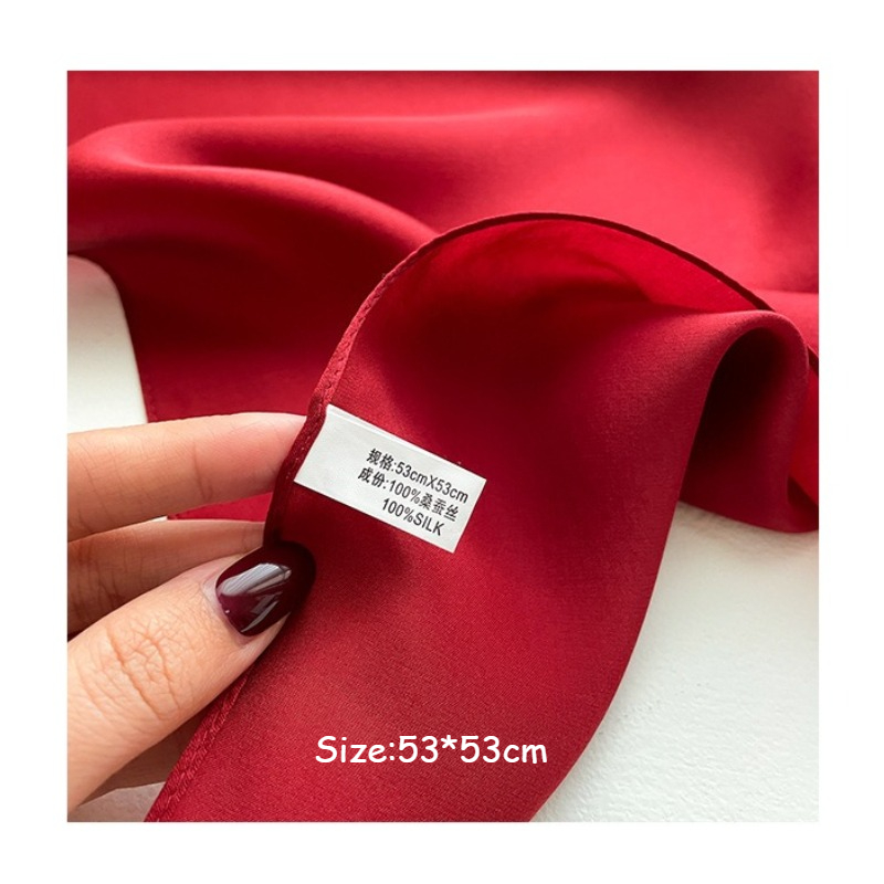 Foulard carré 100% pure soie pour femme, bandana en soie véritable, foulard pour cheveux, hijab, foulard de luxe, foulard de tête en soie, écharpe de cou, cravates