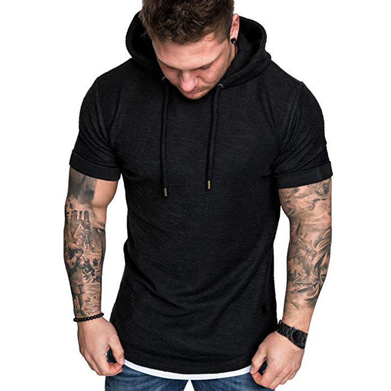 T-shirt pour homme, vêtements d'été pour homme, t-shirt décontracté à capuche uni, t-shirt à manches courtes pour homme, streetwear, tee-shirt homme
