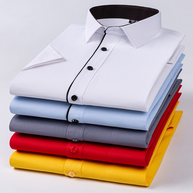 Chemise professionnelle à manches courtes pour homme, tenue décontractée, grande taille, 4XL, 5XL, 6XL, 7XL, 8XL, blanc, bleu, noir, été