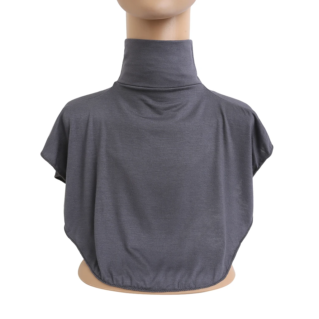 1PC Snood en jersey modal pour femme, col montant intégral, fausse écharpe à col roulé, accessoire vestimentaire islamique pour femmes