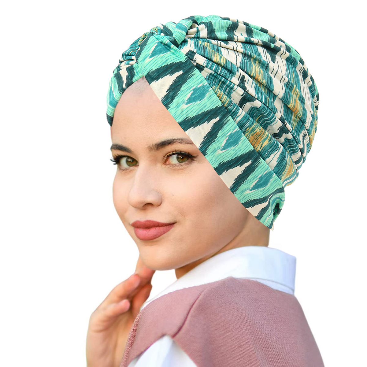 Nouveau doux élastique coloré musulman intérieur Hijabs femmes islamique musulman Hijab instantané Turban casquette pour dames rayure bohême imprimer