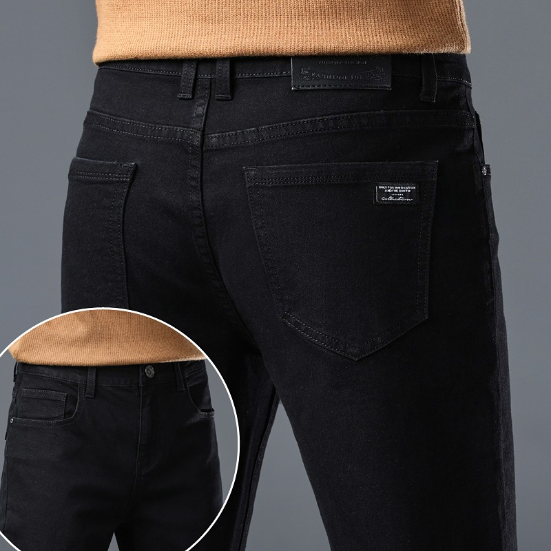 Nouveau Jean Droit Extensible pour Homme – Polyvalent, Tendance, Décontracté, Coupe Classique, Long – Idéal Printemps-Automne – Pantalon en Denim pour Homme
