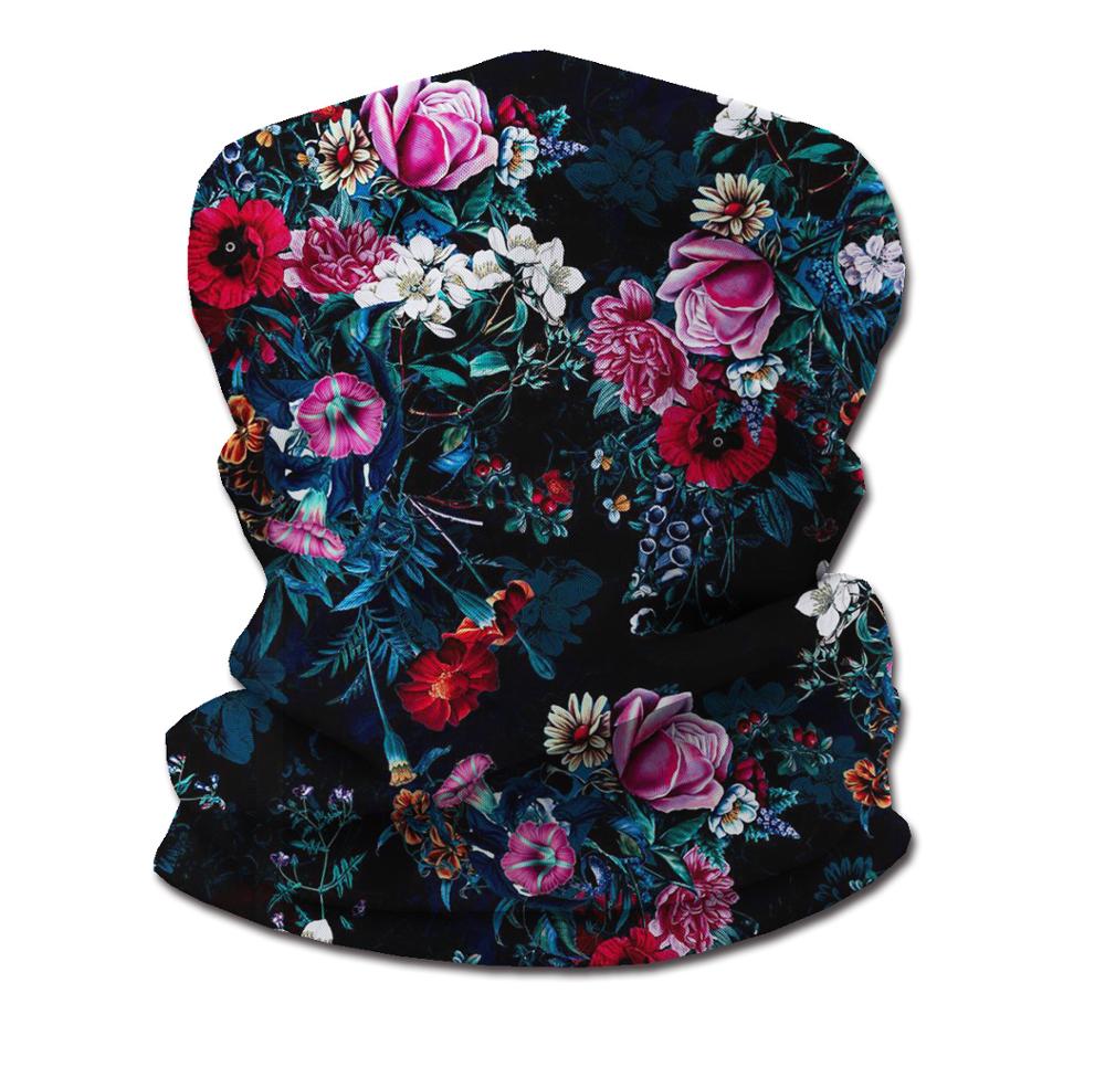 Bandana Femme Imprimé Floral Cache-cou Cache-oreilles Cache-visage intégral Coupe-vent Moto Ski Sport d'hiver Extérieur Foulard tubulaire