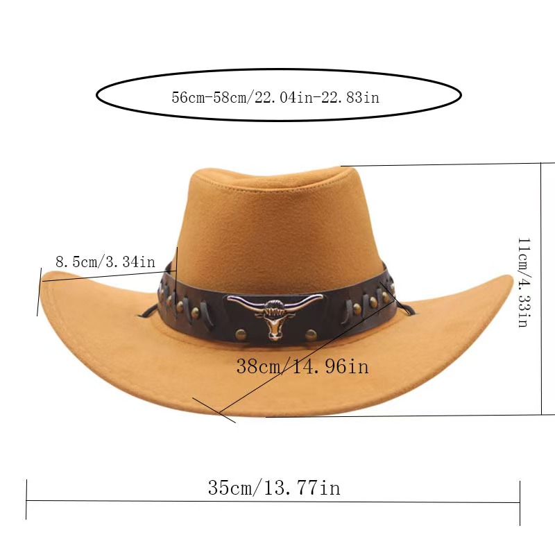 Nouveau chapeau de cowboy de style occidental pour hommes et femmes rétro chapeau de gentleman à large bord chapeau de jazz de cow-girl chapeaux de soleil à la mode d'été