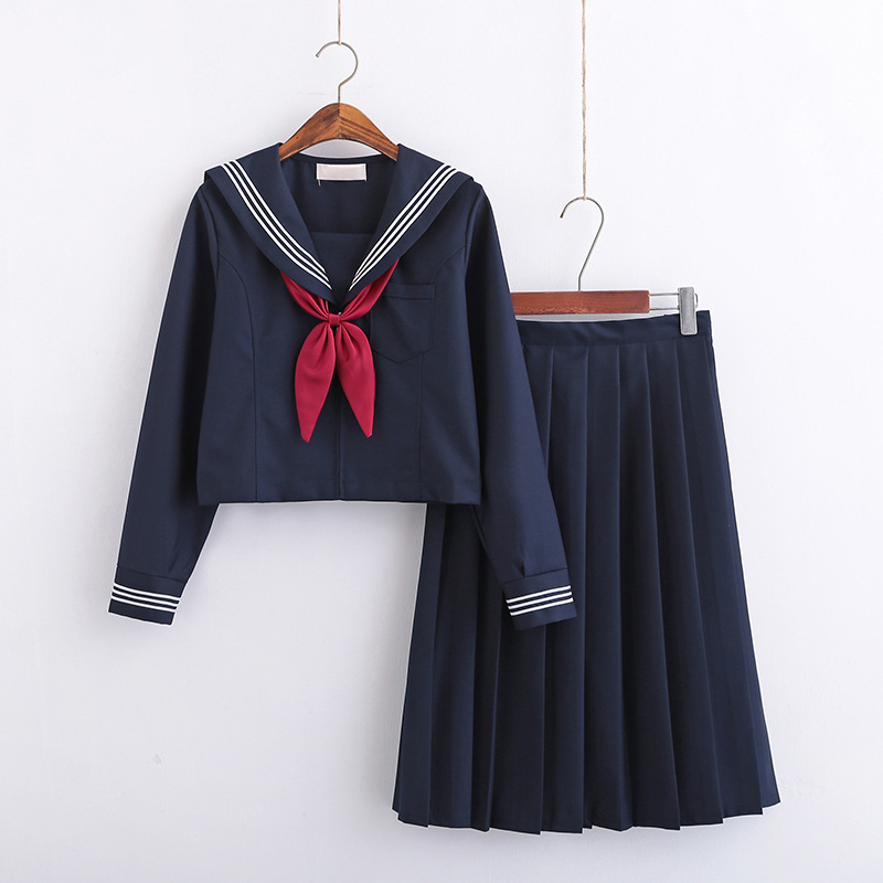 Uniformes japonais JK grande taille S-5XL, 8 tailles, robes d'école pour filles, veste de costume de marin bleu marine, uniformes de collège