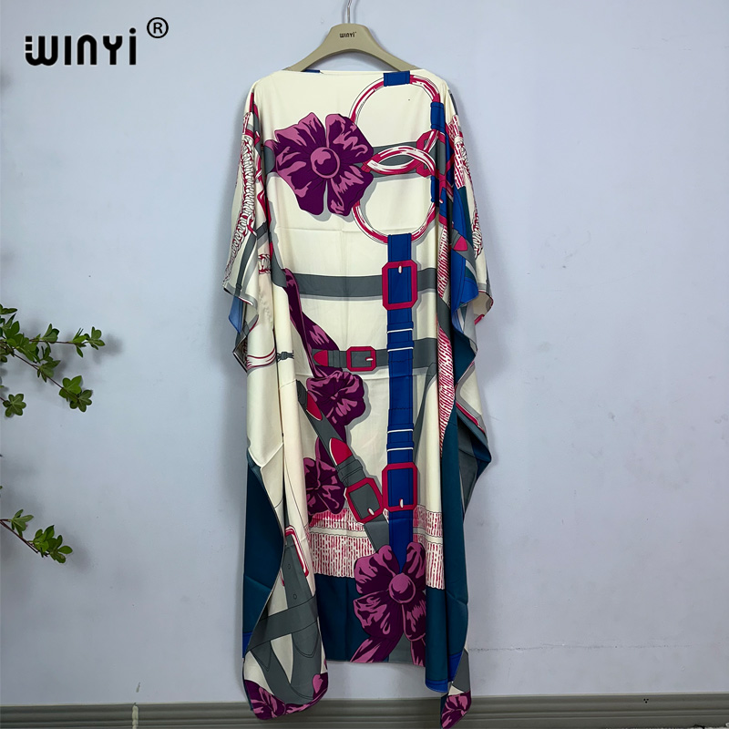 Robe WINYI, mode turque, robes bohèmes imprimées Dashiki, longues robes kaftan musulmanes pour femmes, robes africaines colorées d'été pour femme, Vestido