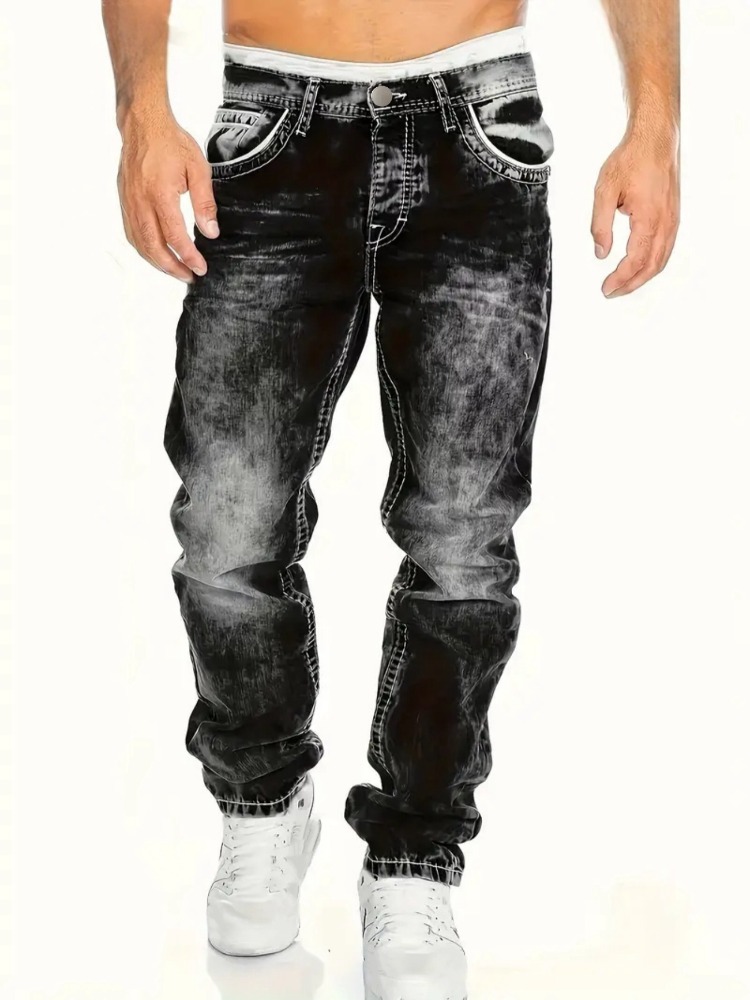 Jean européen et américain pour hommes, pantalon élastique Slim, à la mode, Vintage, lavage, Denim, Streetwear, nouvelle collection automne