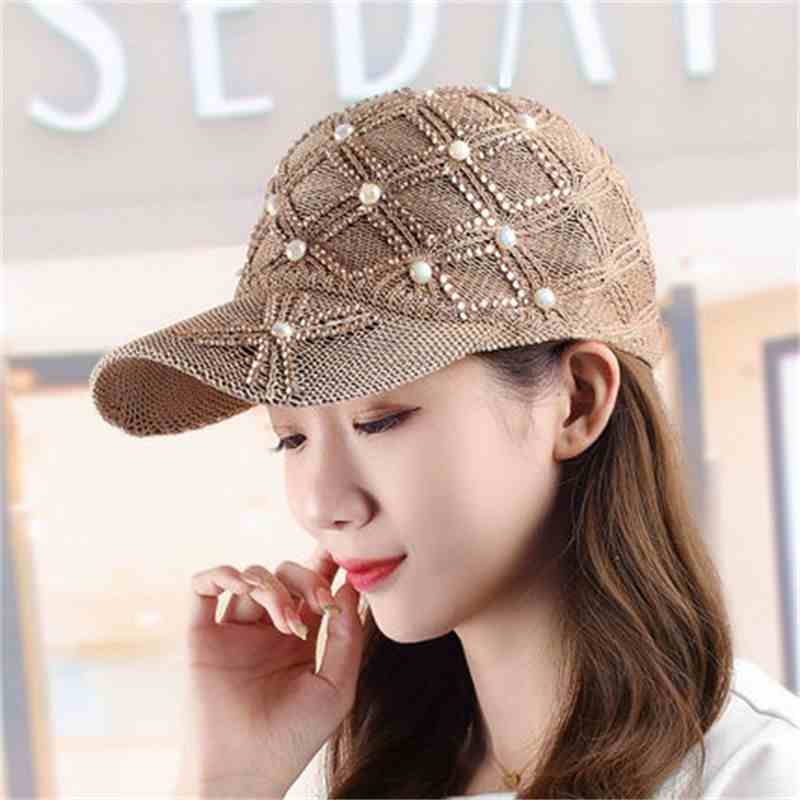 Casquette de Baseball d'été pour femmes, chapeau de soleil de Protection UV, chapeau de paille réglable pour la plage en plein air, crème solaire décontractée de couleur unie
