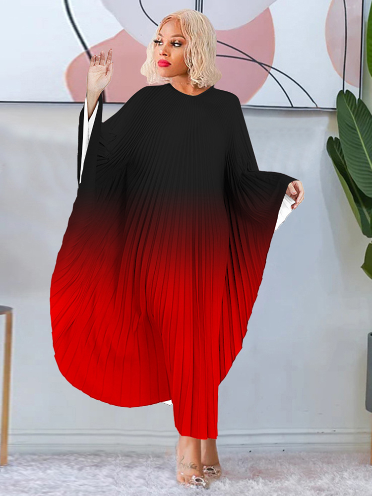 Robe de soirée plissée chauve-souris pour femme, élégante et belle, sexy, grande taille 4XL, vente en gros, livraison directe
