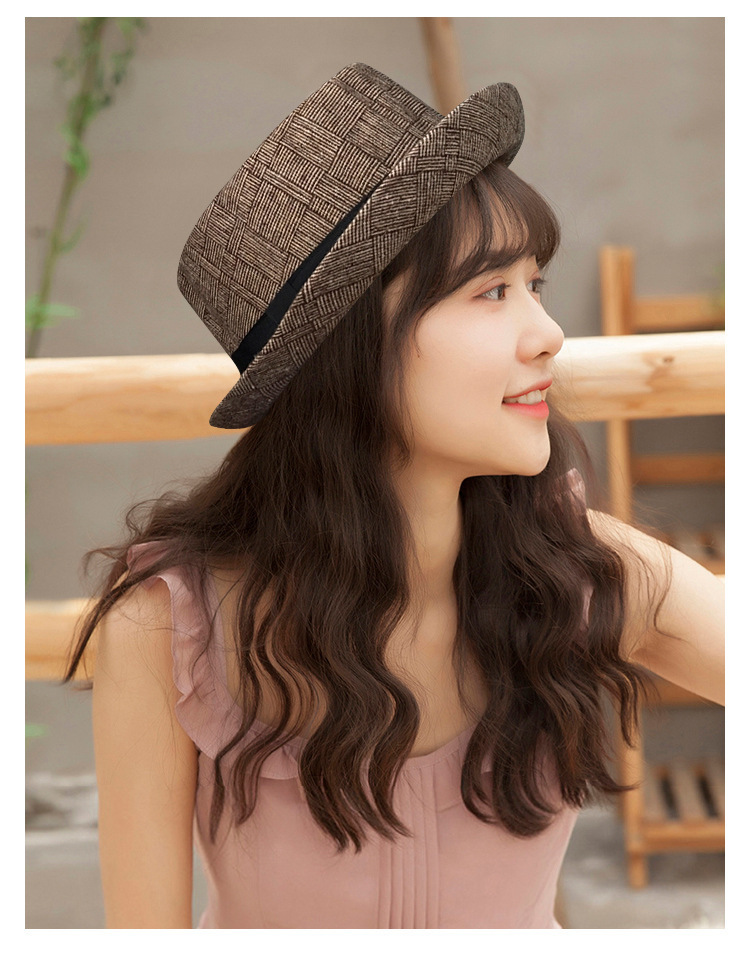 Nouveaux chapeaux d'automne et d'hiver pour hommes, chapeaux jazz rétro britanniques, petits chapeaux à calotte ronde, chapeaux classiques à carreaux pour femmes, style gentleman