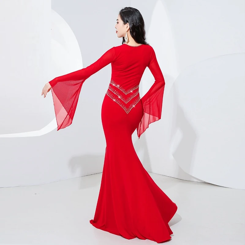 Robe de danse du ventre pour femmes, Robes pour cheveux irakiennes, coupe cintrée, manches longues, en Spandex, Performance Kawleeya