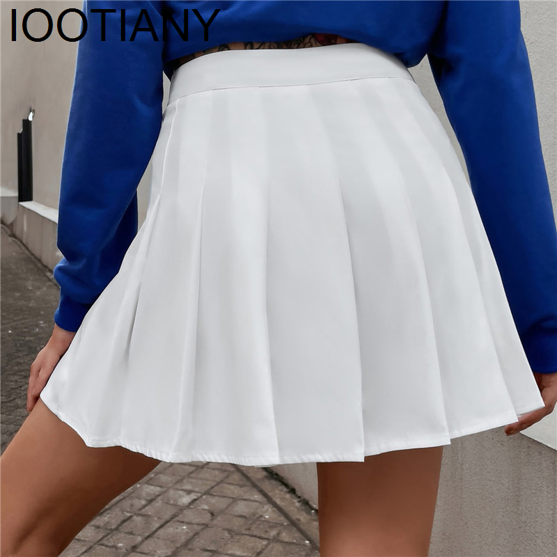 Mini jupe plissée taille haute pour femmes, jupes de tennis sexy, jupe de danse pour filles, jupes décontractées coréennes Kawaii, blanc, noir, 2023
