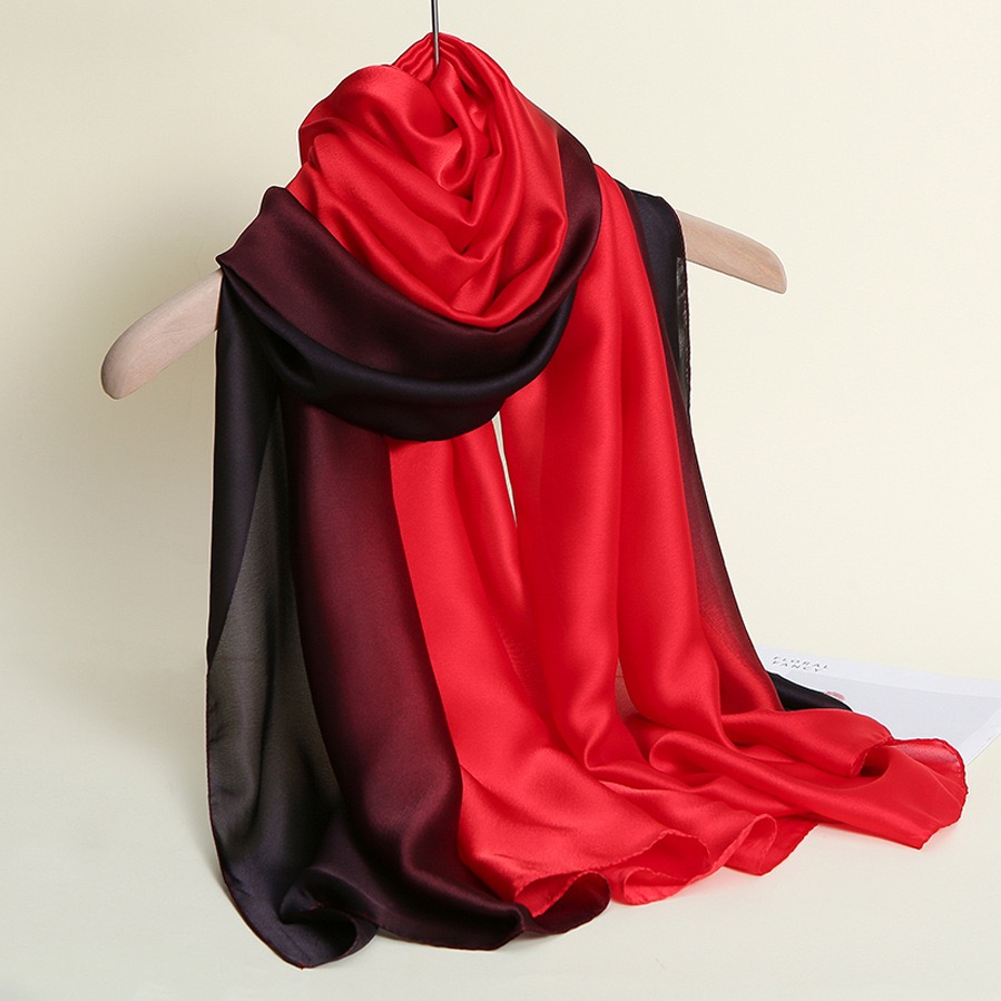 180*90 cm femmes en mousseline de soie écharpe dégradé couleur Protection printemps été multicolore imprimé châle Poncho plage luxe dames rétro