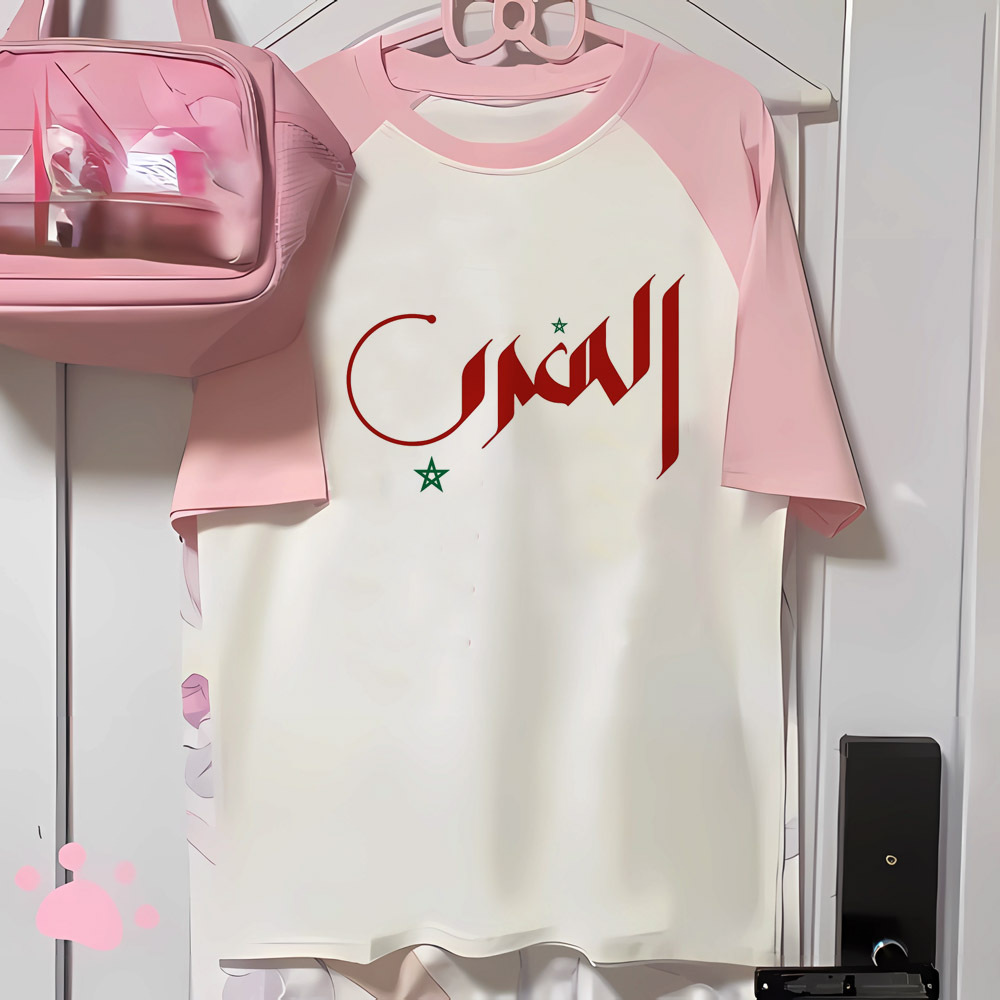 T-shirt pour Femme à Motifs Marocains, Vêtement Confortable, de Styliste Japonais, 600