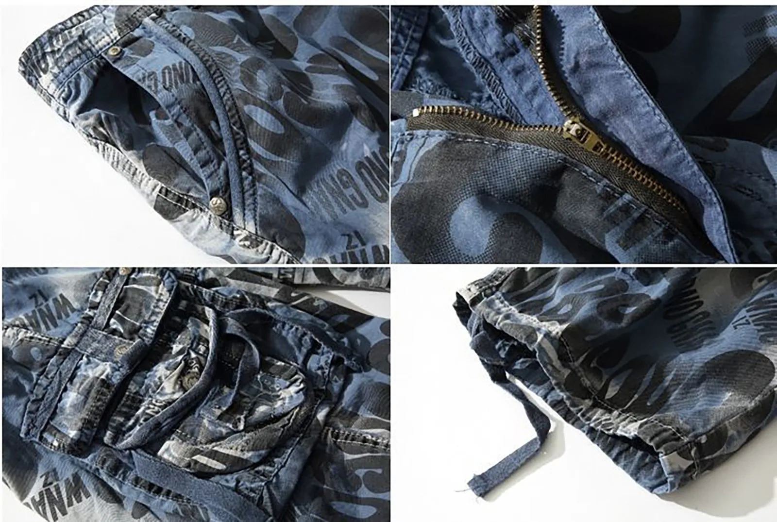 Short Cargo camouflage pour hommes, coupe décontractée, avec poches, pour l'extérieur, pantalon de rue en coton, grande taille, surdimensionné