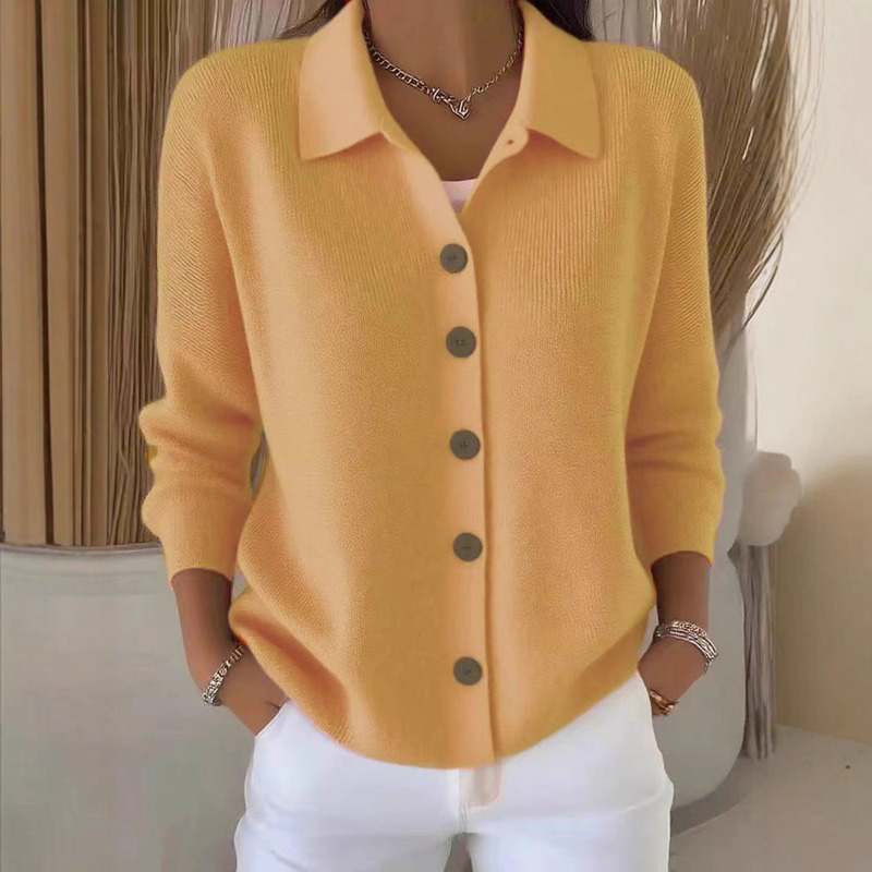 Tendances 2026 : Cardigan en tricot pour femme, manches longues, col polo, boutonné, décontracté, ample, style Y2k