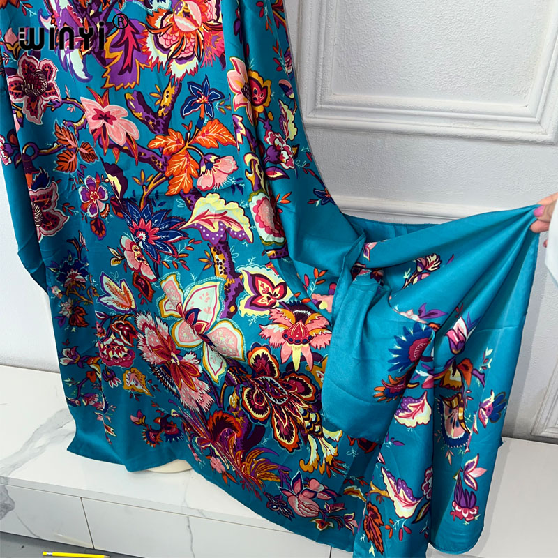 Robes africaines WINYI pour femmes, mode bohème, kaftan imprimé, robe maxi de plage, abaya Dubaï pour femmes musulmanes, robes de soirée 2024