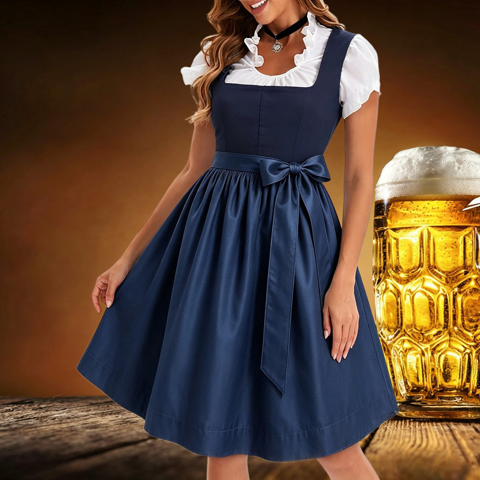 Tenues d'Oktoberfest pour femmes, robes Dirndl, costume de carnaval allemand d'Oktoberfest, robe de cosplay
