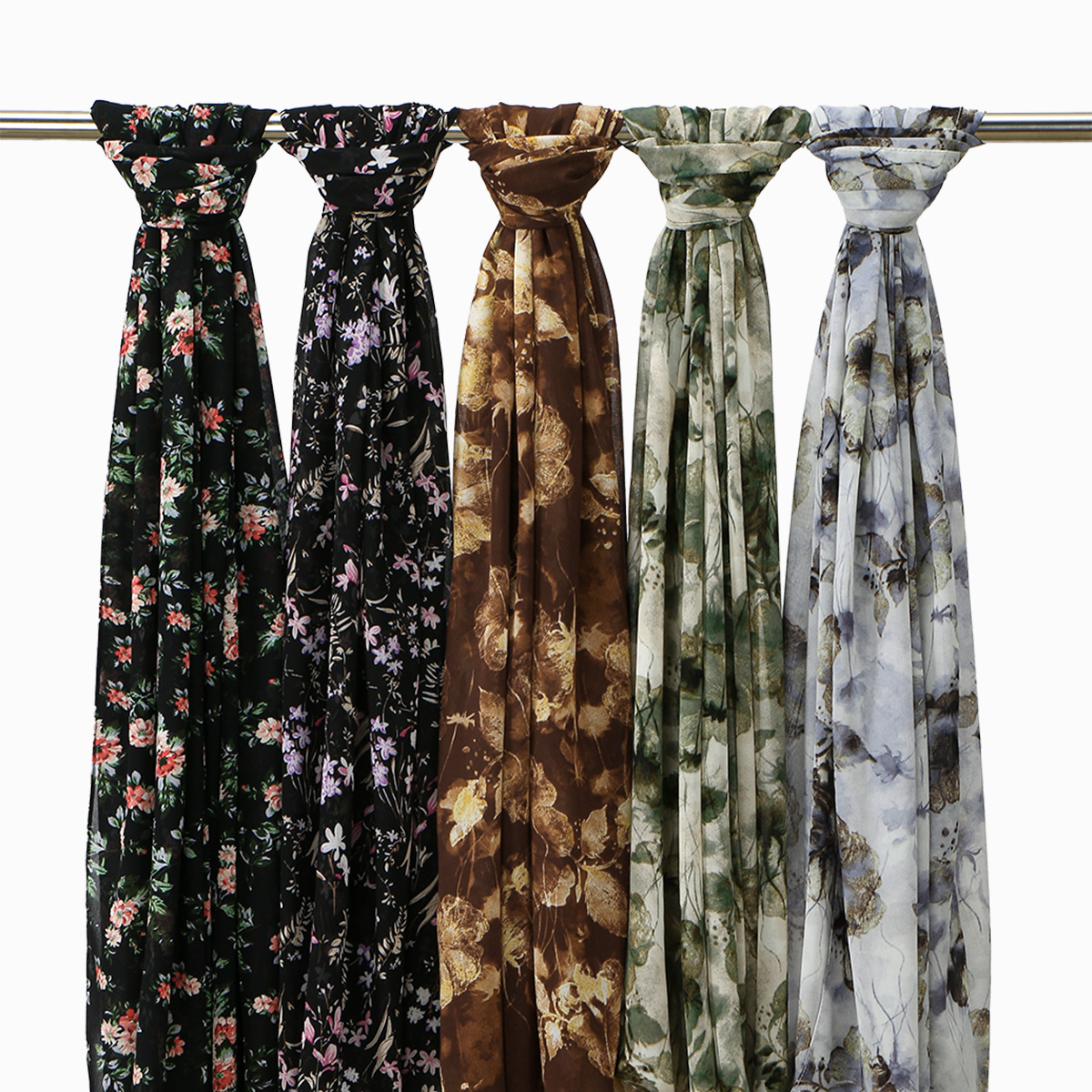 Nouveau hijab imprimé en mousseline pour femmes musulmanes, châles longs et doux en mousseline, petits fragments floraux, foulard doux, couvre-chefs tendance