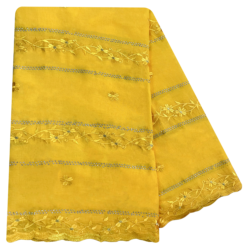 Écharpe brodée de haute qualité en tissu 100% coton et fil de rayonne, style Dubaï, pour femmes africaines, hijab musulman