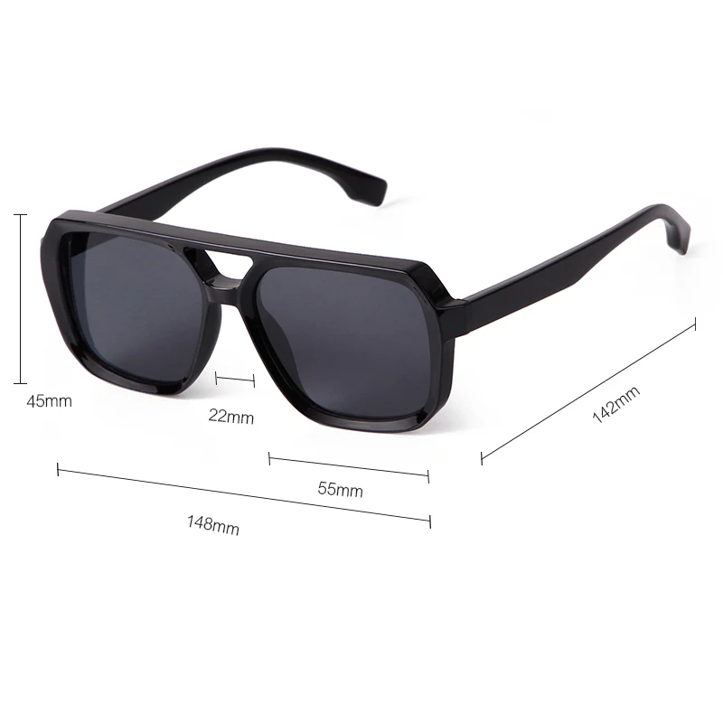 ChimPilot-Lunettes de soleil pour femmes et hommes, design de marque, double pont, écaille de tortue, lentille marron, rétro, lunettes d'aviation