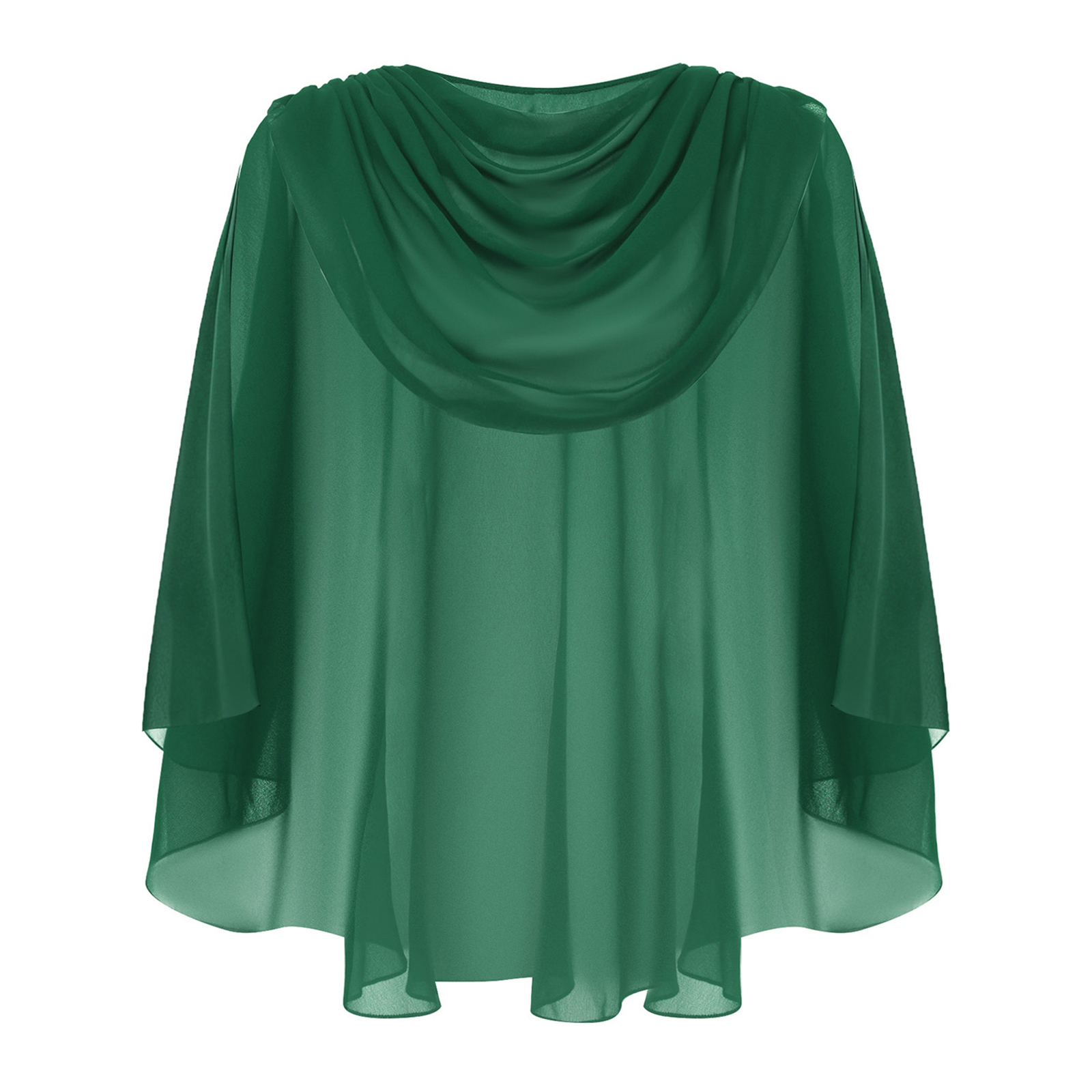 Châles élégants en mousseline transparente pour femmes, col drapé, sans manches, fluides, capes, boléros, étoles pour robe de soirée, demoiselle d'honneur, mariage, couvre-robe