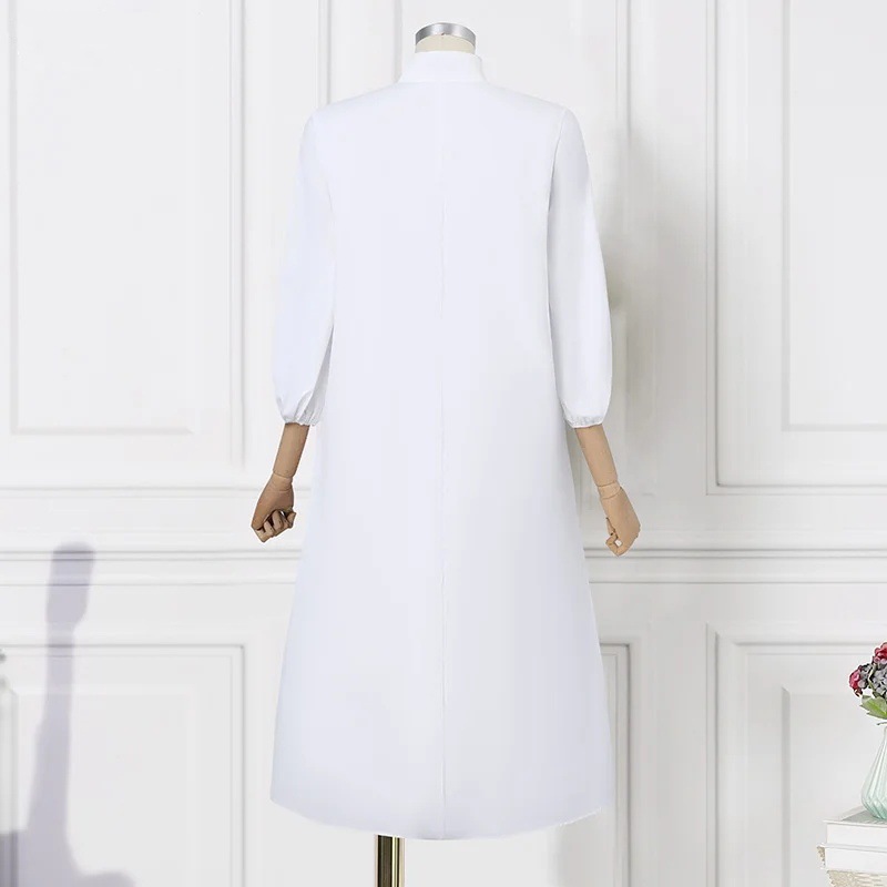 Robe noire pour femme, robe de bureau, nouvelle robe longue maxi décontractée, couleur unie, élégante, élastique, ample, coupe trapèze, robe blanche, Vestidos