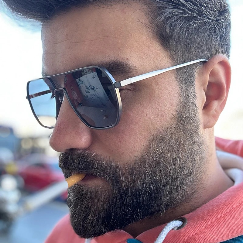 Lunettes de soleil photochromiques en métal pour hommes et femmes, lunettes de soleil polarisées tendance, anti-éblouissement, UV400, pour la conduite