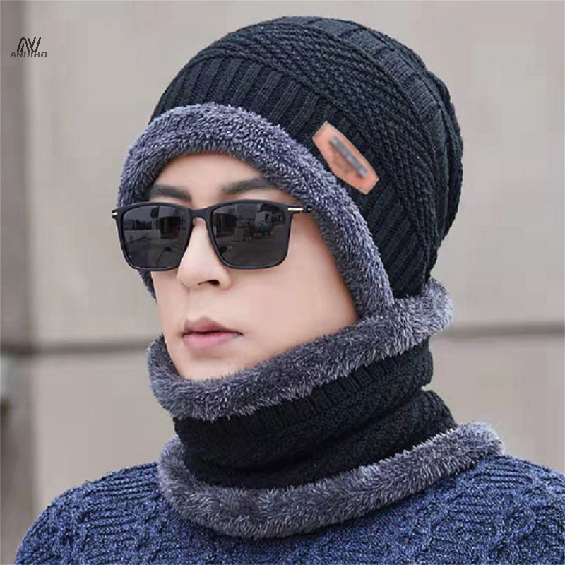 Bonnet d'hiver en tricot doux pour hommes et femmes, écharpe Smile, bonnet chaud, UNIS issant, plus velours, adt