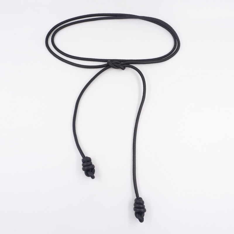 Corde de taille avec nœud en peau de mouton personnalisé, corde ronde en cuir à la mode, ceinture fine pour femmes, petite ceinture de fermeture de taille, chaîne de taille décorative