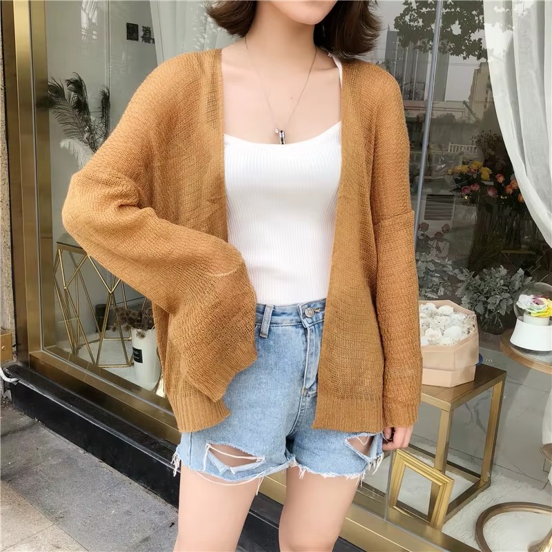 Cardigan pour femmes en tricot au Crochet transparent à manches longues ouvert sur le devant pull Bikini couvrir tricots décontractés tenue de plage