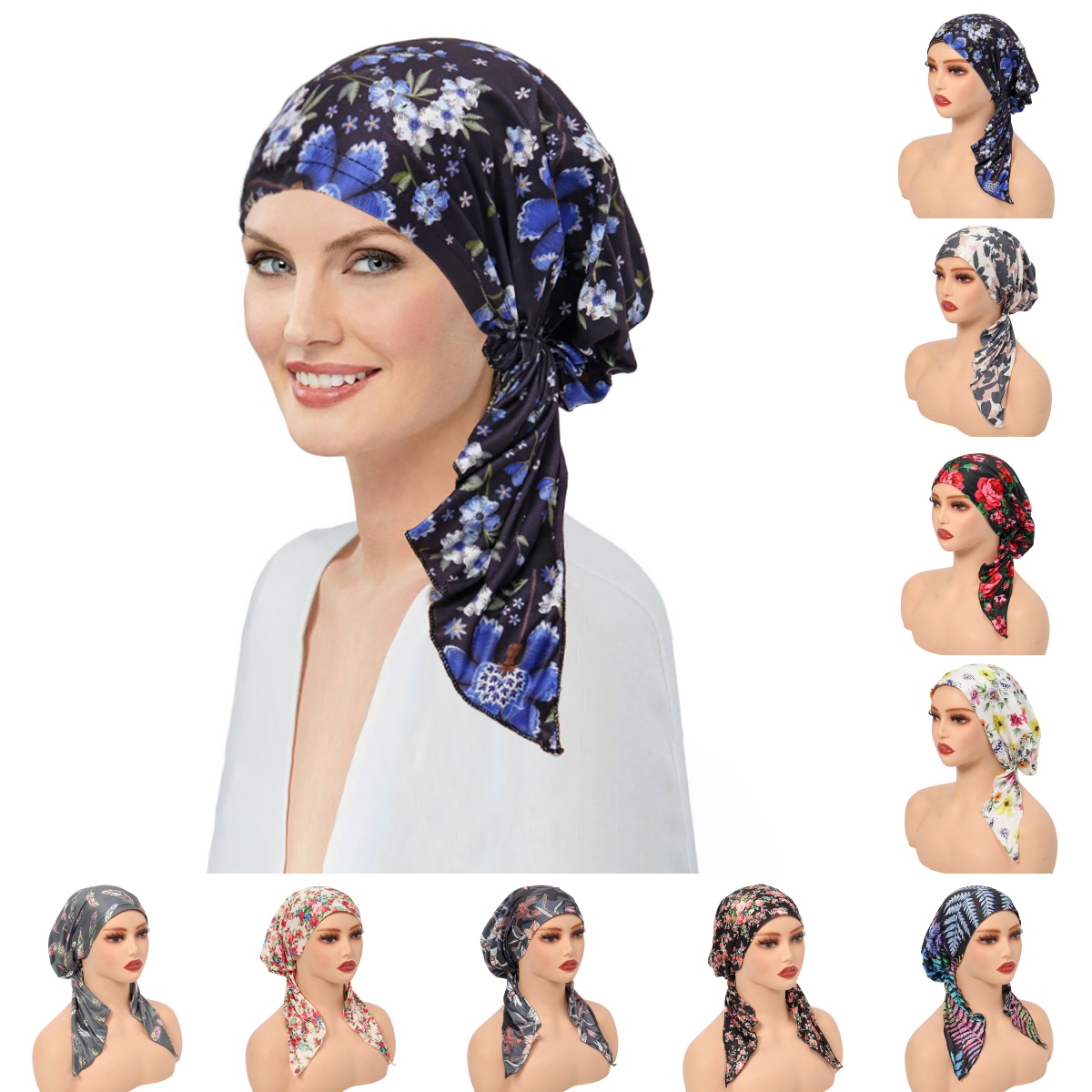 Chapeau Turban doux pour femmes musulmanes, bandeaux pré-attachés, foulard imprimé pour dames, casquette de chimio, Hijabs intérieurs, accessoires pour cheveux, nouvelle collection 2025