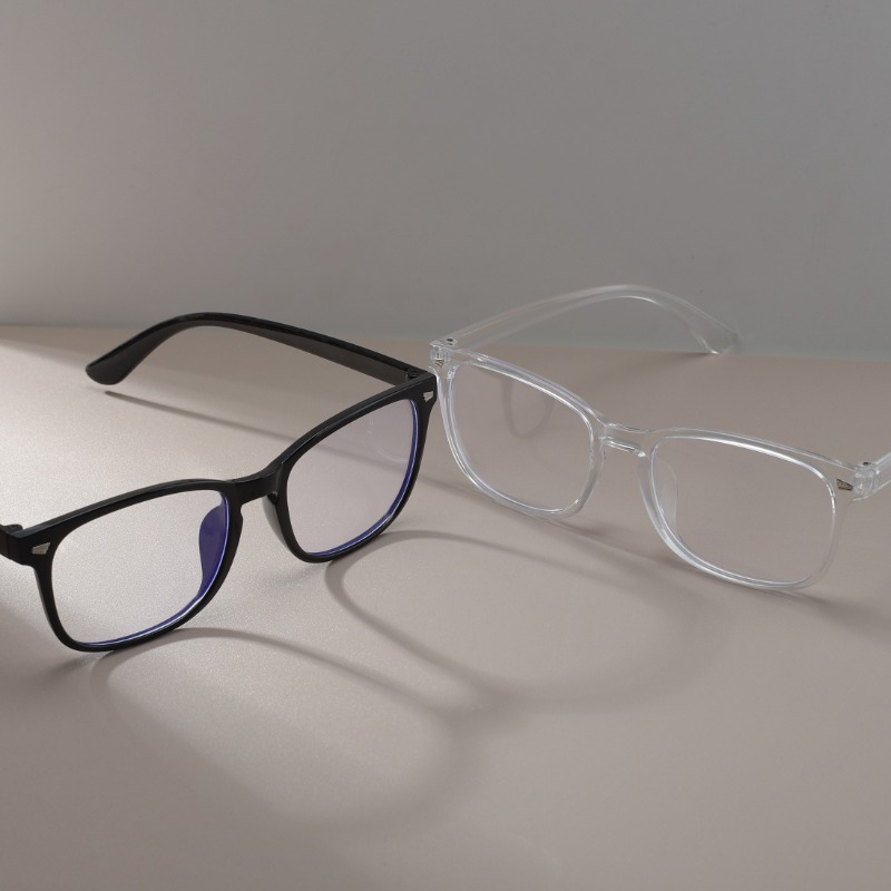 [Lunettes vintage] 2 paires de lunettes à monture carrée de style vintage |   Noir et transparent avec accents métalliques