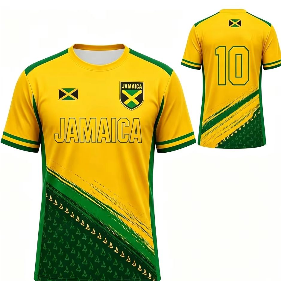 Maillot de football Jamaïque pour femme, T-shirt décontracté et respirant à séchage rapide, style streetwear, manches courtes, été