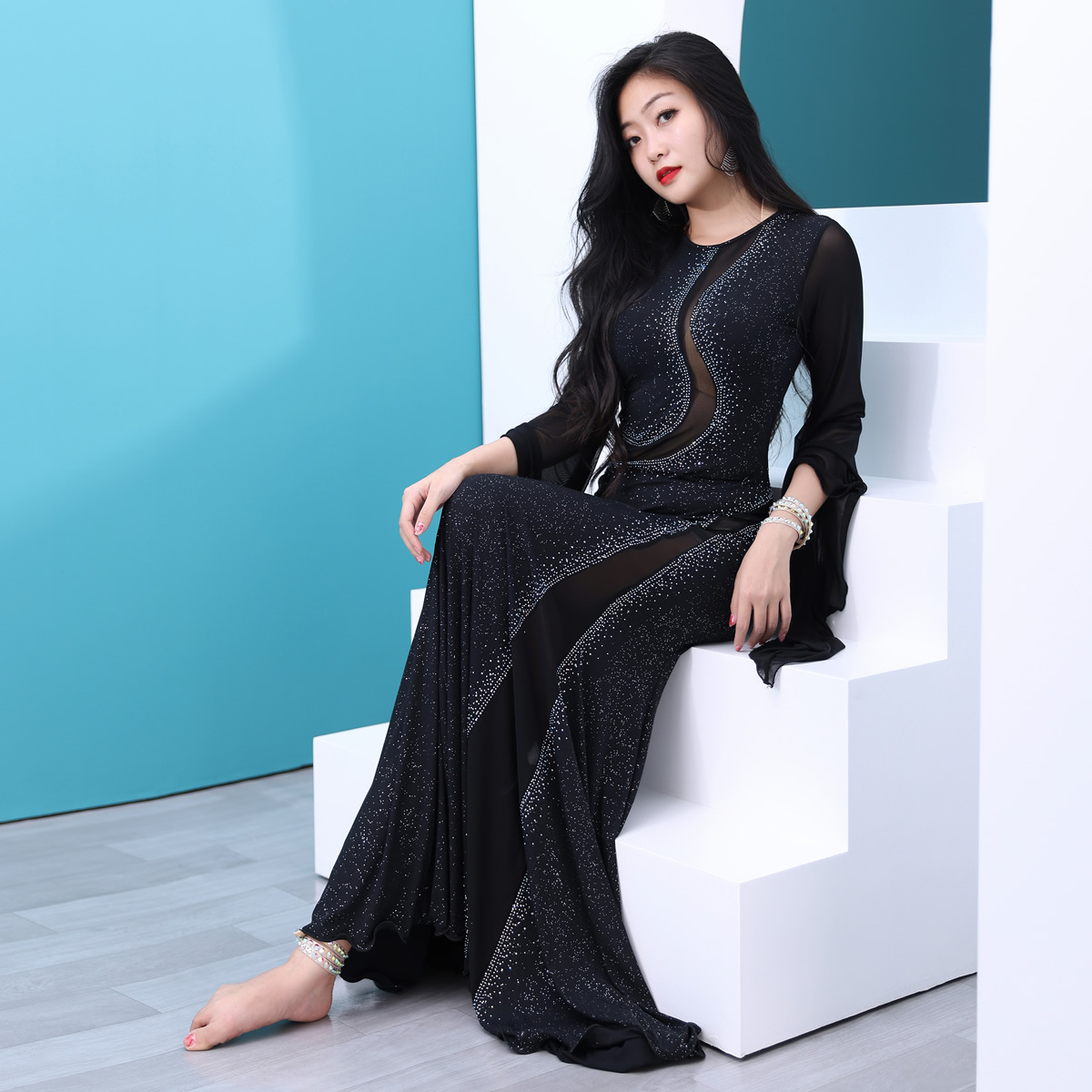 Robe de spectacle orientale de danse du ventre, Robe de danse du ventre professionnelle pour femmes, Robe Khaleegy