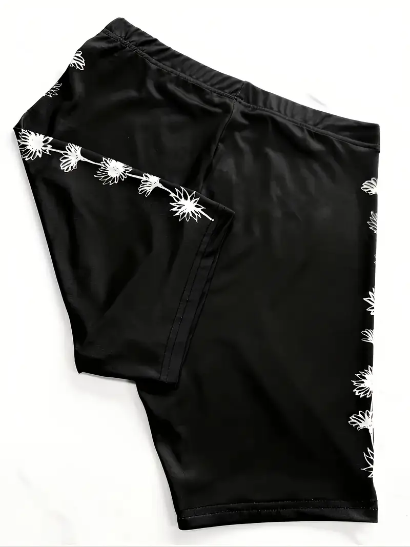 Ensemble décontracté deux pièces pour femme - Haut à imprimé floral avec fentes latérales et manches courtes tendance + ensemble short, idéal pour le quotidien et les tenues de vacances