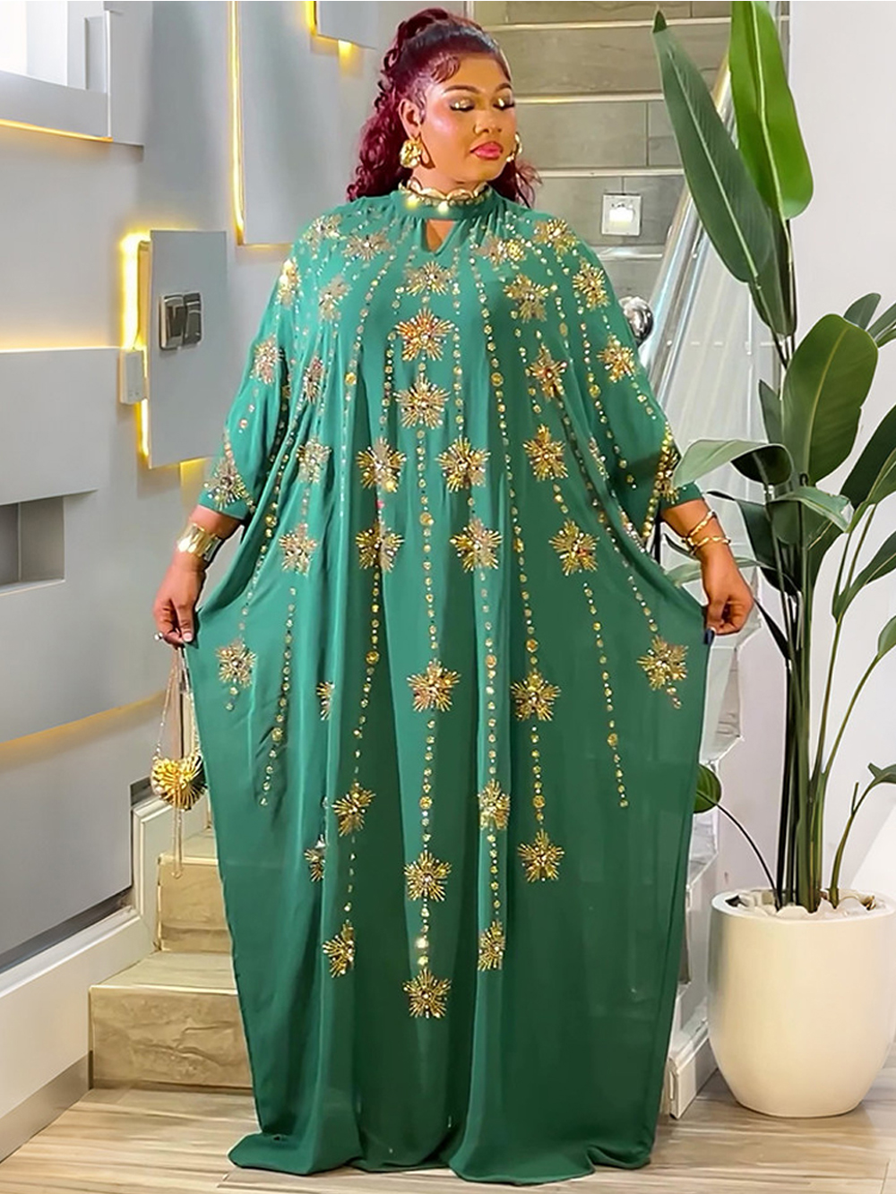 Robes en mousseline de soie pour femmes africaines, taille plus, ensemble de 2 pièces, vêtements pour mariage, fête, robe de soirée de luxe, kaftan musulman, abaya, Dubaï