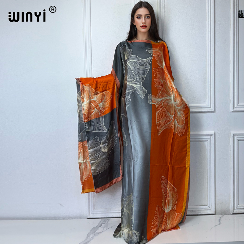WINYI-Robe traditionnelle africaine pour femmes, abaya dubaï, caftan de luxe, robe de soirée élégante, longueur maxi, couvertures de plage