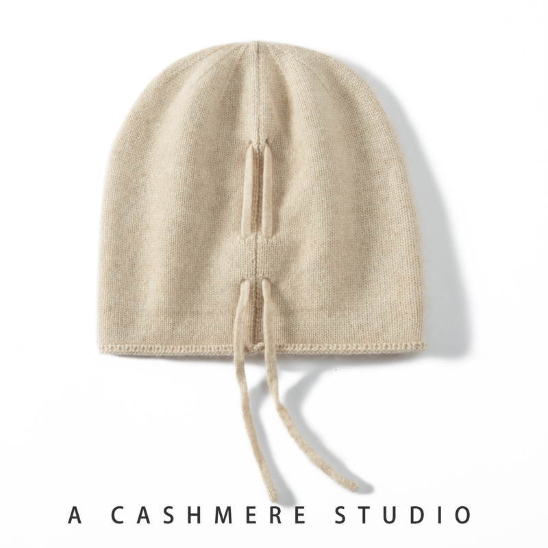 MERRILAMB-Chapeau en cachemire pour femme, casquette d'extérieur, Skullies, bonnets, Wstring, proximité, doux, chaud, femme, haute qualité, hiver, 100
