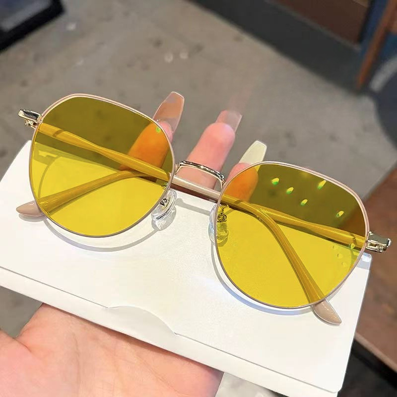 Lunettes de vision nocturne rondes en métal unisexe, anti-éblouissement pour la conduite de nuit, lunettes de vue à dioptrie négative, lunettes spécifiques pour conducteurs
