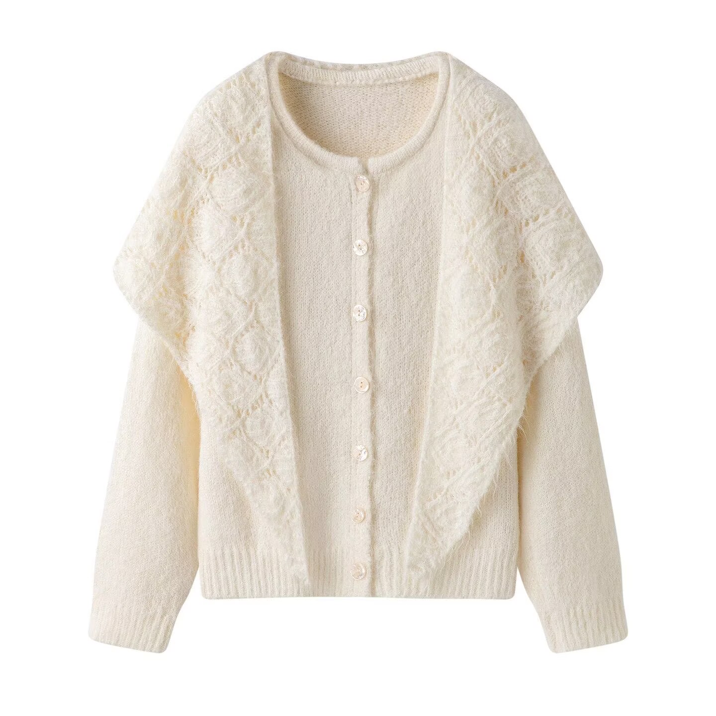 Cardigan pour femme, élégant, à manches longues, en maille, style cardigan ouvert, coupe ample, mode féminine, automne-hiver, cardigan décontracté et oversize.
