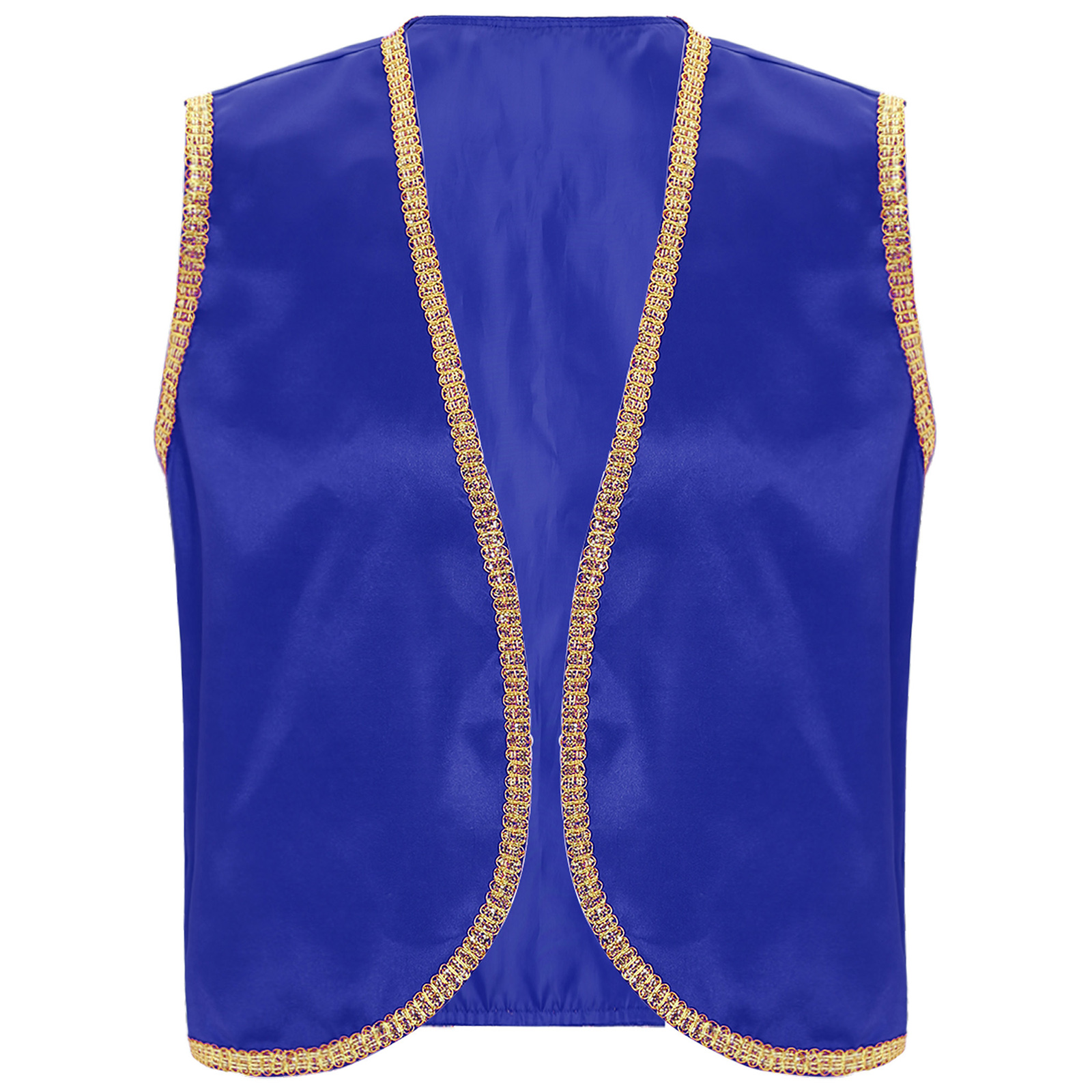 Costume de Cosplay de Prince Arabe pour Homme, Vêtement de Festival Ouvert Devant, Bordure Dorée, Halloween