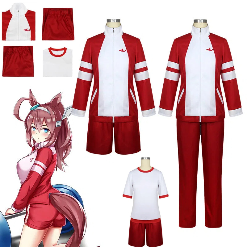 Costume de cosplay Anime Uma Musume Pretty Derby, uniforme rouge de l'Académie Tracen, ensemble de cosplay, tenue de sport, tenue décontractée quotidienne, Halloween, carnaval