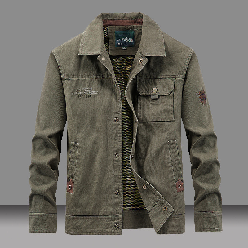 Vestes tactiques en coton pour hommes, coupe-vent décontracté à revers, style militaire, pour la randonnée, la chasse et le travail en extérieur – Collection Automne