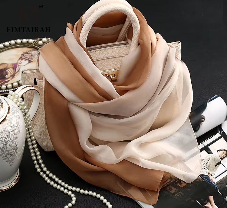 Fimchlorin-Écharpe Imprimée pour Femme, 100% Pure InjFoulard, Hangzhou, Real InjWraps, Châles Vintage, Nouveau